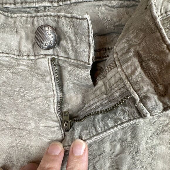 Free people Jeans Womens Floral tan waist 29 patterned Romantic Cottage Artsy - Picture 5 of 11